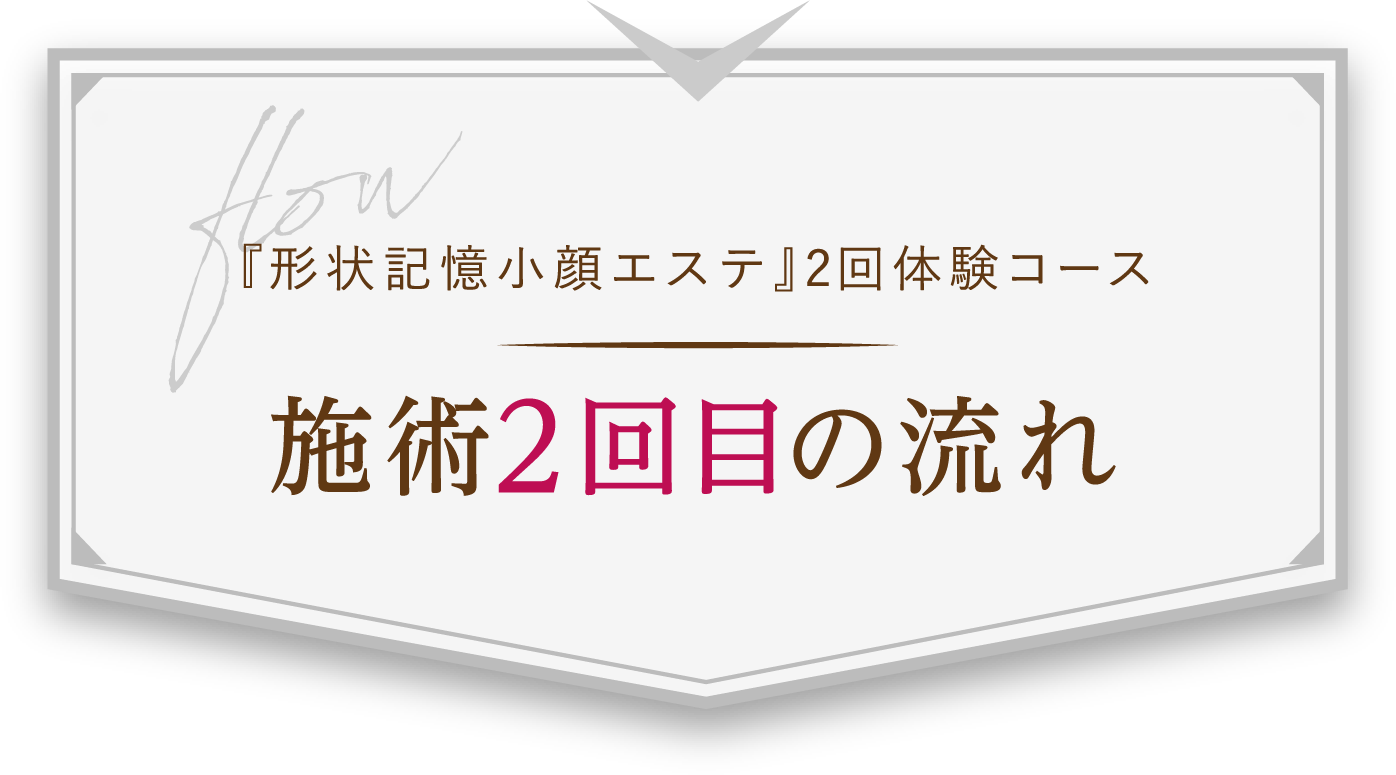 flow 『形状記憶小顔エステ』2回体験コース 施術2回目の流れ