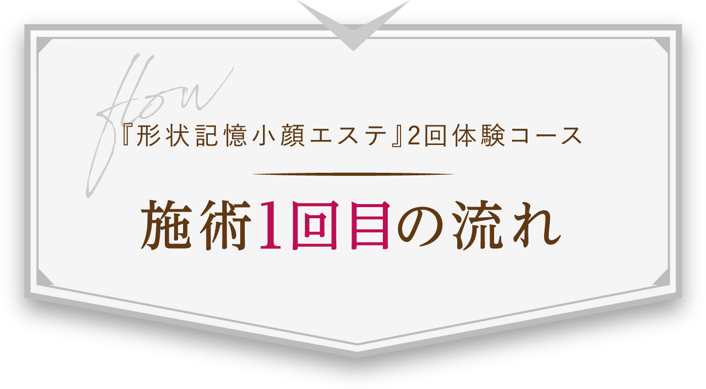 flow 『形状記憶小顔エステ』2回体験コース 施術1回目の流れ